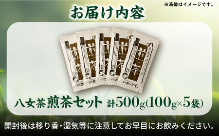 八女茶 煎茶5袋セット 合計500g  (100g×5袋) お茶 おちゃ セット 詰め合わせ ティー 日本茶 飲料 飲み物 パック 広川町 / 有限会社原野製茶本舗[AFBE002]