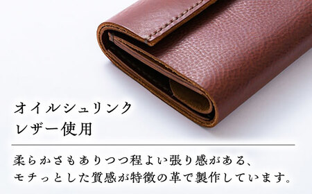 財布 本革の三つ折り財布 (チョコ)＜完全受注生産＞[AIBF017] 
