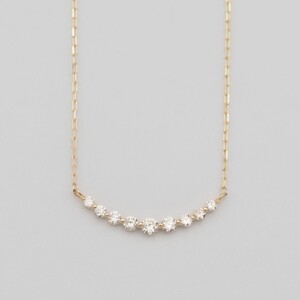 K18 0.1ct ダイヤモンド アーチペンダントネックレス　FHH-019833
