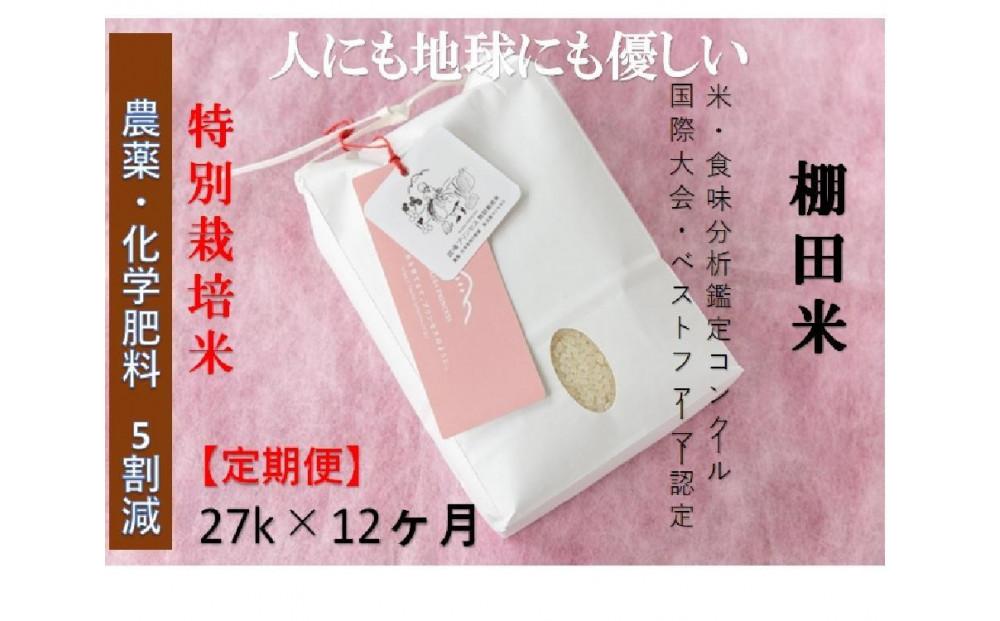 【令和8年産先行予約】【12ヶ月定期便】【農薬化学肥料5割減】魚沼コシヒカリ 苗場プリンセス 特別栽培米 精米 27kg(9kg×3袋)×12回 計324kg 127523-039