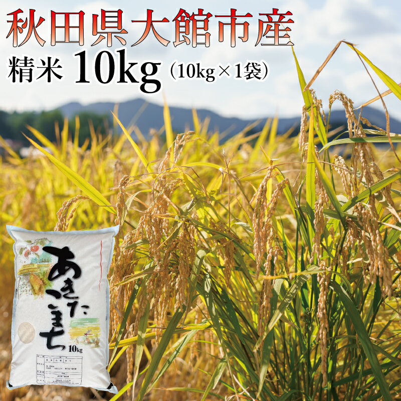 【ふるさと納税】【令和7年産】ホタルが舞う清らかな環境で育った「あきたこまち」10kg (10kg×1袋) 【150P3001】 先行予約 精米 白米 お米 弁当 おにぎり 冷めてもおいしい お取り寄せ 食品 送料無料 アグリ川田 東北 秋田県 大館市 秋田 秋田産 大館産