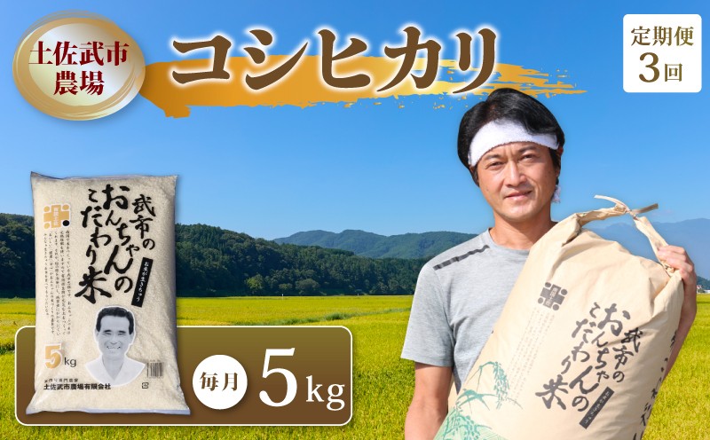 
                  【先行予約】 新米 【お米定期便】 コシヒカリ 白米 【3回】 5キロ 5㎏ 数量限定 米 コメ お米 精米 ご飯 おにぎり こめ ライス 令和8年度 農家直送 産地直送 ふるさと納税 高知県 南国市
                