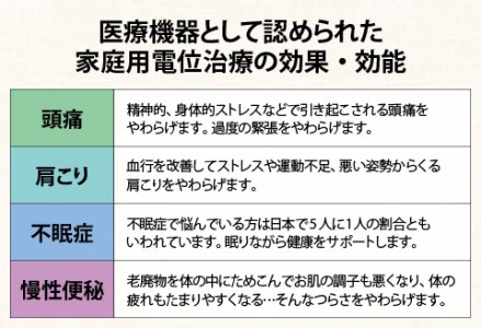 家庭用医療機器 (電位治療器) イオスリープ暖2 【コントローラー位置 右上】