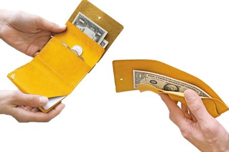 お札を折らない ミニ 財布 15 ブラックターコイズ