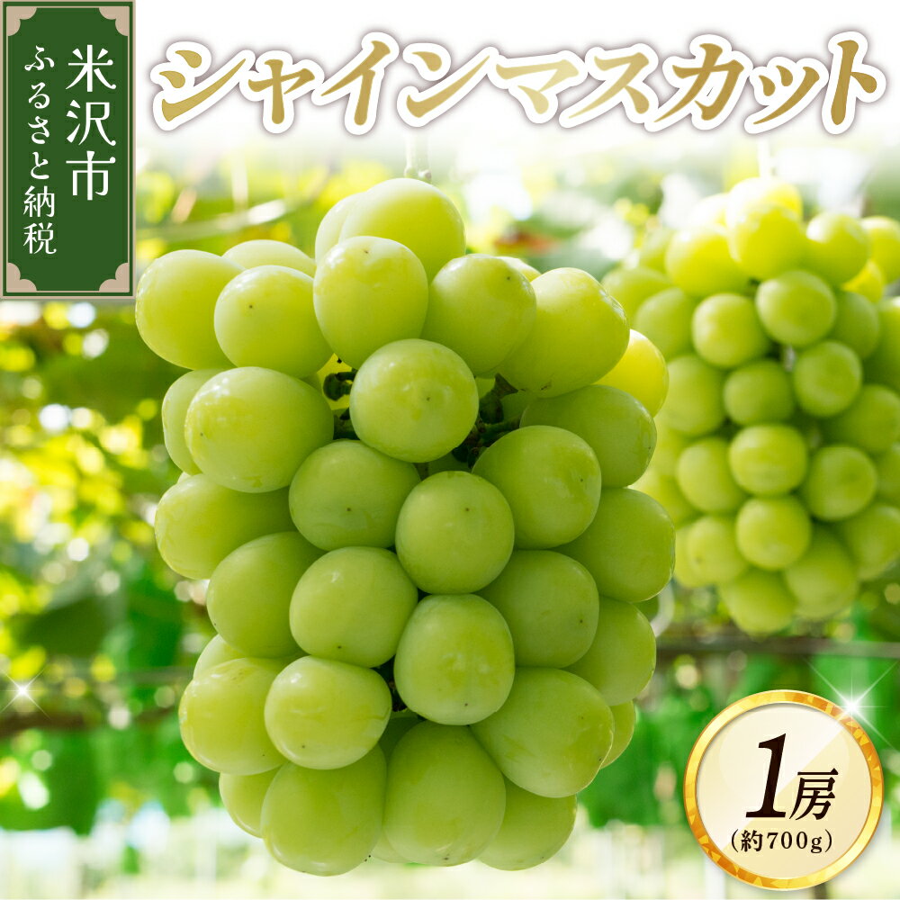 【ふるさと納税】【 先行予約 令和7年産 】 ぶどう シャインマスカット 1房 (700g) 10月上旬頃〜 お届け 2025年産 先行受付 マスカット 葡萄 白ぶどう 白系 冷蔵 冷蔵貯蔵 山形県産 フルーツ 果物 くだもの お取り寄せ 山形県 米沢市
