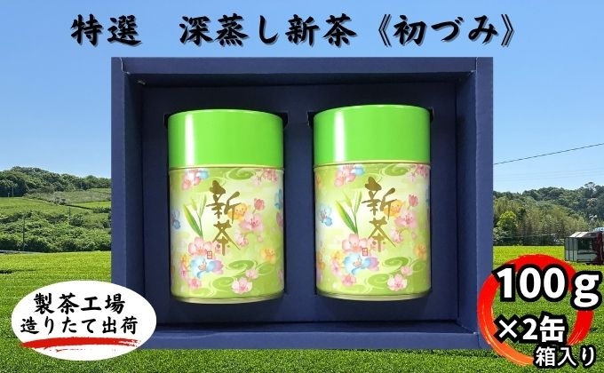 
                  深蒸し新茶《初づみ》箱入（100g×2缶）
                