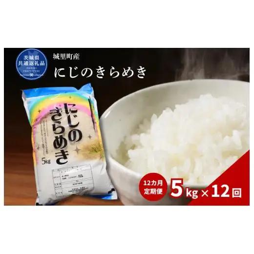 【12カ月定期便】にじのきらめき 5kg（茨城県共通返礼品・城里町産） / 米 こめ コメ お米 おこめ にじのきらめき 白米 精米 ごはん ご飯 令和7年産 5kg 定期便 茨城県 城里町 利根町