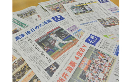 定期便 6回 上越タイムス6ケ月お届け 新聞 地域新聞 日刊紙 行政 伝統 新潟