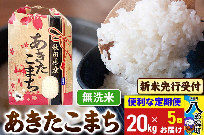 
            《令和7年産 新米受付》《定期便5ヶ月》あきたこまち 20kg【無洗米】 秋田県産 こまちライン
          