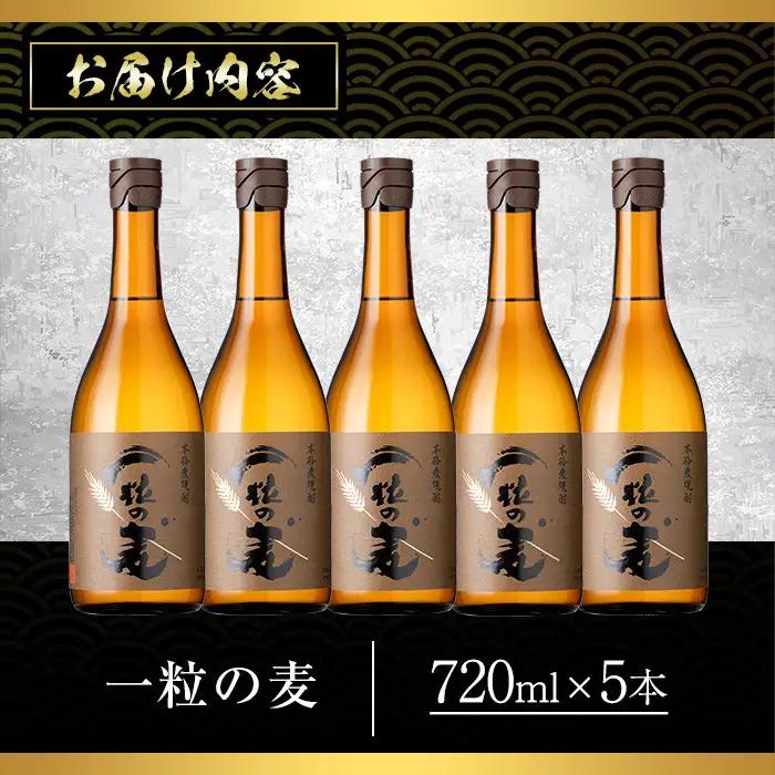 No.912 一粒の麦(720ml×5本)焼酎 麦焼酎 酒 アルコール 麦 家飲み 宅飲み 大麦 大麦麹 セット 常温 常温保存【西酒造】