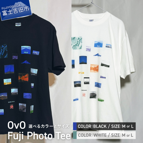 Tシャツ 半袖 BLACK / WHITE 【サイズ M / L】 綿100％ 「 OvO Fuji Photo Tee 」 ユニセックス