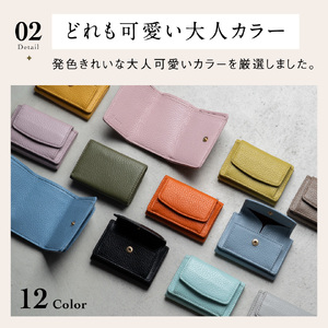 三つ折り財布 レディース  MURA オレンジ｜三つ折り