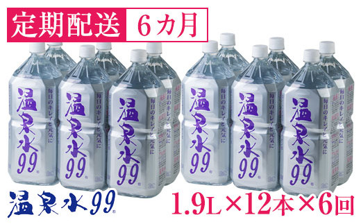 
H8-0802／【6回定期】飲む温泉水/温泉水99（1.9L×12本）
