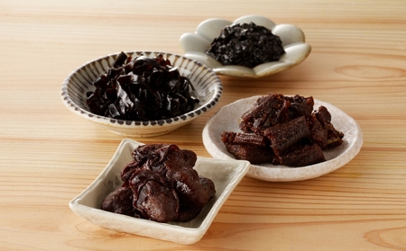 期間限定【柳ばし小松屋】自宅用少量パック4種セット（かき佃煮・生のり佃煮・一と口あなご・昆布佃煮）