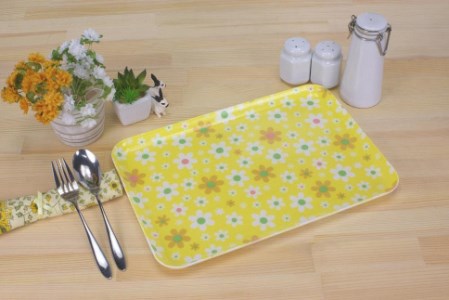 【グリーン×イエロー2枚組】タツクラフト ST ランチョン トレー M 33cm マーチ 