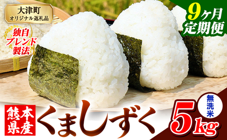 【9ヶ月定期便】熊本県産 ブレンド米 くましずく 無洗米 5kg《お申込み翌月から出荷》こめ ふるさとのうぜい コメ お米 おこめ