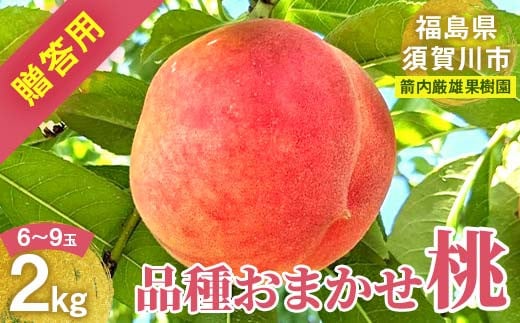 【先行予約】桃 ＜箭内厳雄果樹園＞ もも 2kg 6～9玉 品種おまかせ 贈答用 F7X-0225