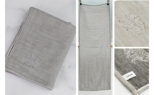 ガーゼフェイスタオル [こなゆき] 3重ガーゼ 天然素材 コットン100％ 赤ちゃん 敏感肌 ガーゼ生地 ブラック キツネ柄(ワンポイント) 雪夜 [1170]