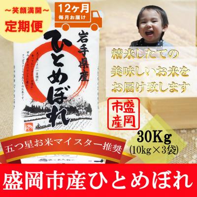 ふるさと納税 盛岡市 【毎月定期便】ひとめぼれ 30kg全12回
