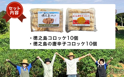 【先行予約! 2026年5月上旬〜発送】徳之島コロッケ 徳之島唐辛子コロッケ 計20個(各10個入)【配送不可地域：離島】【1427230】