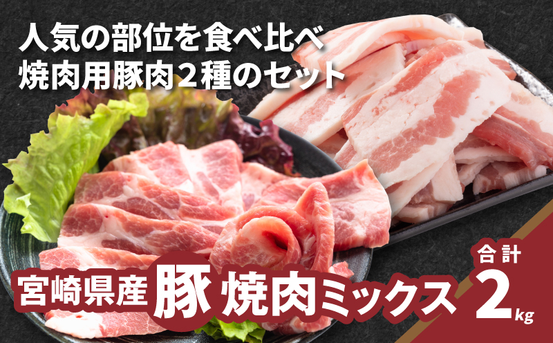 ★スピード発送!!７日〜10日営業日以内に発送★焼肉ミックス（バラ500g×2・肩ロース500g×2）計2kg　K16_0120