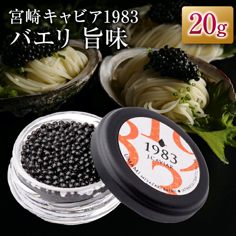 【ふるさと納税】宮崎キャビア1983 バエリ 旨味 20g 魚卵 魚介 キャビア 国産 食品 加工品 三大珍味 黒いダイヤ おつまみ ご褒美 記念日 お祝い パーティー オードブル ギフト 贈り物 贈答 おすすめ 宮崎県 日南市 送料無料