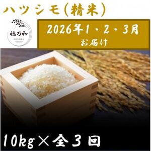 【発送月固定定期便】【先行予約】岐阜県産ハツシモ(精米)10kg【1月・2月・3月発送】全3回【配送不可地域：離島】【4073157】