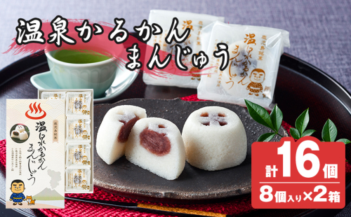 K-593-B 温泉かるかんまんじゅう1箱8個入り(計16個) 【財宝】 霧島市 和菓子 個包装 ギフト かるかん 饅頭 まんじゅう お菓子 九州 銘菓 お土産 あんこ スイーツ おみやげ 贈り物 こし餡 温泉水使用 鹿児島県