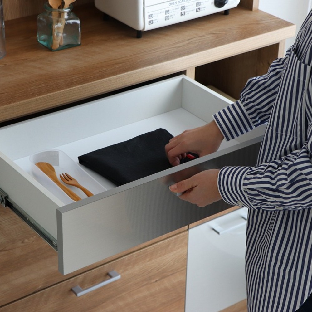 TMモデロ 90キッチンボード SNA 【食器棚  食器 ダイニングボード 家具 国産 家電収納庫 ダイニング】(H060655)