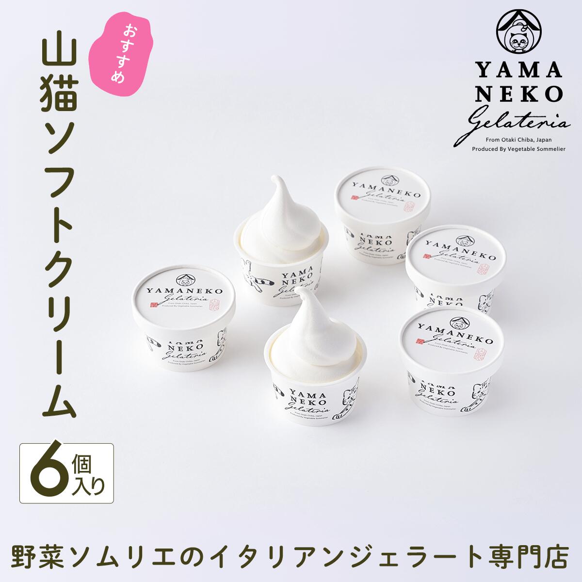 【ふるさと納税】野菜ソムリエのイタリアンジェラート専門店＜山猫ソフトクリーム＞6個セット ふるさと納税 ジェラート アイス アイスクリーム 千葉 大多喜町 送料無料 W01031