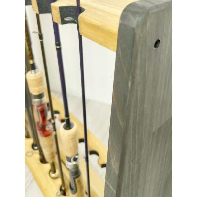 ふるさと納税 横手市 WOOD WORKS ロッドスタンド10本掛け　ライトブラウン×ブラックウッド |  | 03