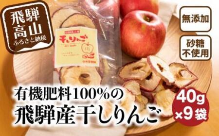 【先行予約 2026年9月中旬～発送】飛騨産干しりんご 40g×9袋 ドライフルーツ | 無糖 ドライフルーツ MA007