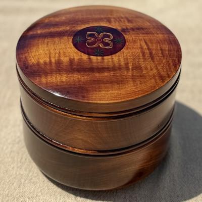 ふるさと納税 香川県 【香川漆器】18cm二段丸重箱　橘花文