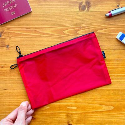 ふるさと納税 名古屋市 【赤】A6が入るとっても軽いナイロンフラットポーチ(マチなし)