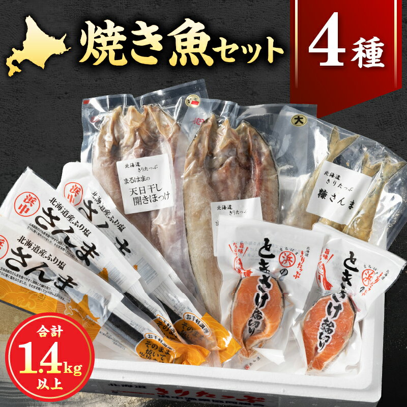 【ふるさと納税】【レビューキャンペーン対象】北海道 浜中町産 焼き魚 4種セット 詰め合わせ ときさけ 天日干し 開き 特大 糠さんま BBQ おかず おつまみ ご飯のお供 魚介 海産物 干物 海の恵み 海の幸 真ほっけ 春鮭 お土産 手土産 差し入れ 人気 おすすめ 送料無料