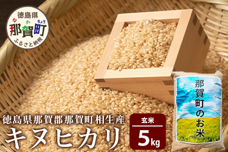 那賀町相生産 キヌヒカリ 玄米 5kg【徳島 那賀 国産 徳島県産 こめ おこめ 米 お米 ごはん ご飯 げんまい 玄米 キヌヒカリ 5キロ 5kg 和食 おにぎり お弁当 食べて応援 ギフト プレゼント 玄米 産地直送】YS-5-2