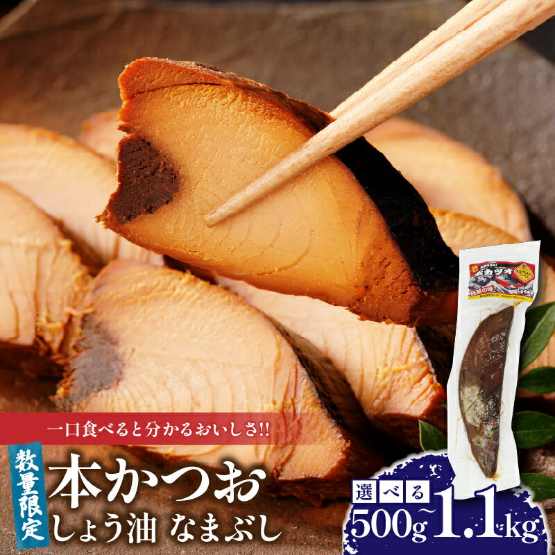 【ふるさと納税】＼一口食べると分かるおいしさ!!／本かつお しょう油 なまぶし 500g 1.1kg 食品 加工品 国産 真空パック おすすめ 鰹 生ぶし 生節 おかず おつまみ サラダ ギフト プレゼント 贈り物 贈答 お取り寄せ おすそ分け 宮崎県 日南市 送料無料