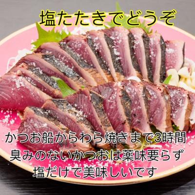 ふるさと納税 南国市 モチモチ食感!ビリかつおわら焼きタタキ250g×1節(タレ・ニンニク付)
