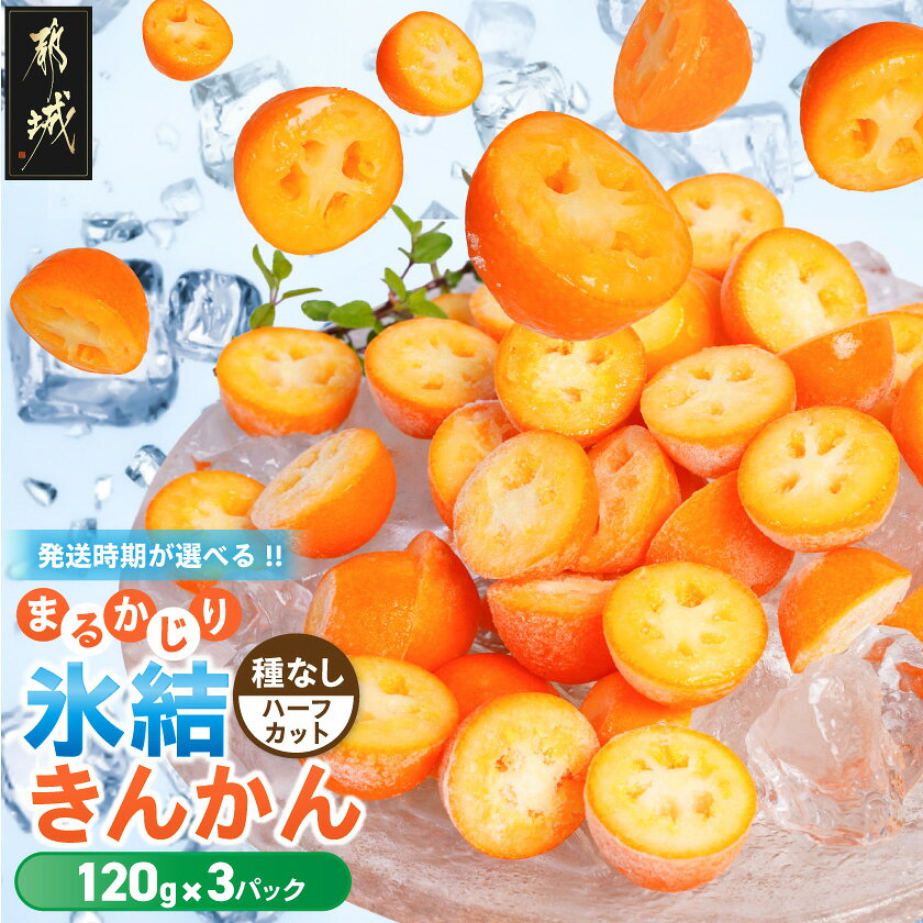 【ふるさと納税】まるかじり氷結きんかん≪種なしハーフカット≫3パック - 果物 急速冷凍 完熟きんかん 糖度16度超 スイーツ おやつ 小分け 冷凍きんかん 送料無料 11-J7-004-3 【宮崎県都城市は2年連続ふるさと納税日本一！】