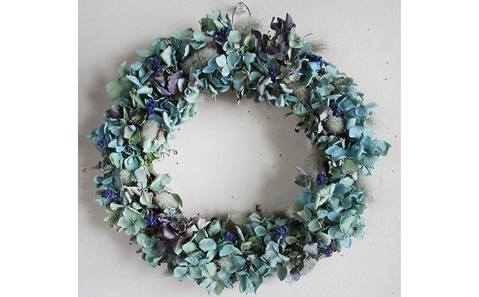 【手作りキット】ドライフラワーあじさいのリース 花 インテリア 装飾品