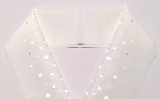 半衿　絽　ドット柄　白地に白　刺繍　半襟 [№5275-0414]