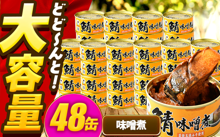 【年内配送】鯖味付缶詰【味噌煮】 48缶 (180g×48缶) / サバ缶 鯖缶 さば缶 鯖 サバ さば 缶詰 小浜市 / 福井缶詰[BFAB071]