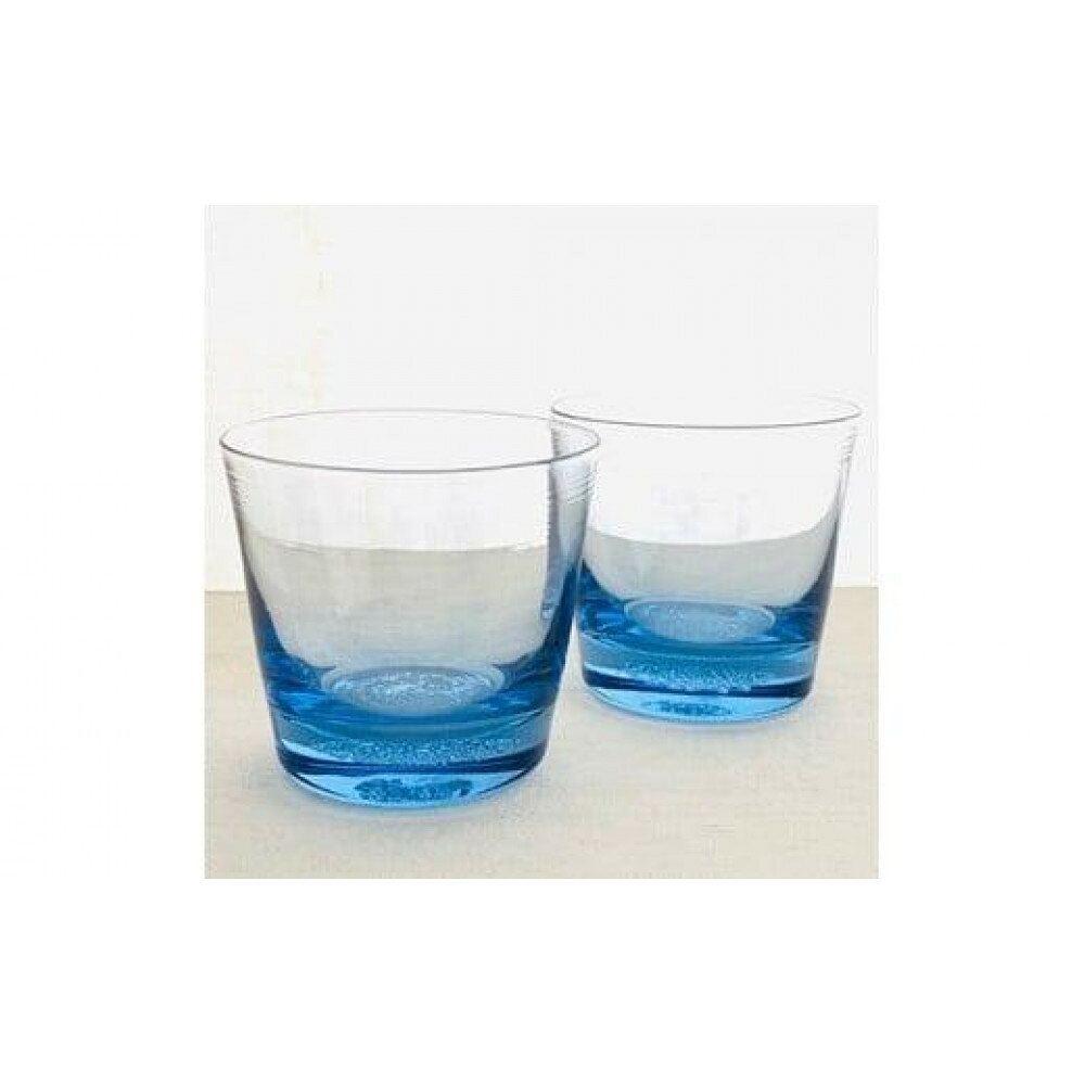 【ふるさと納税】＜Aji Glass＞　ロックグラス　みなも　2個セット　(GIFT BOX付) | 贈り物 プレゼント コップ ガラス 庵治石 日本製 ギフト 食器 グラス カクテル ハイボール ビール 焼酎 日本酒 ブランデー ジュース 送料無料