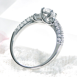 140-9-3 指輪 PT900 プラチナ ダイヤモンド 計 0.63ct 【 VVS1 G Verygood 】 リボン 結び 和風 【保証書・ソーティングカード付】 【 f199-pt 】