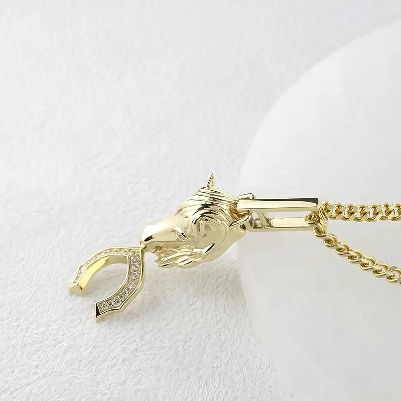 馬 馬蹄 18金 ネックレス ダイヤモンド 大ぶり ペンダントトップ 大きめ 喜平 18k ゴールド ダイヤ 干支 午年 縁起物 イエローゴールドK18 ジュエリー シンプル お守り 厄除け 人気25
