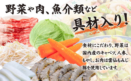 冷凍 長崎ちゃんぽん 皿うどん セット 4食 (ちゃんぽん1食×2、皿うどん1食×2) / 具入り 麺類 即席 南島原市 / 狩野食品 [SDE006]