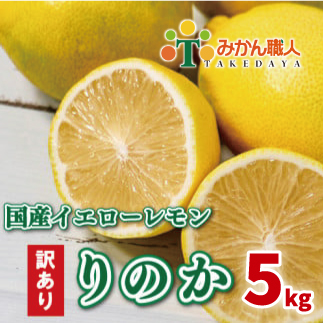 期間限定 訳あり 傷 イエロー レモン りのか 5kg 減農薬 柑橘 檸檬 果物 くだもの 国産 フルーツ 有名 愛媛 みかん職人武田屋 ブランド 愛媛県産 ビタミン 美味しい 生産者 無添加 レモンサワー ジュース チューハイ