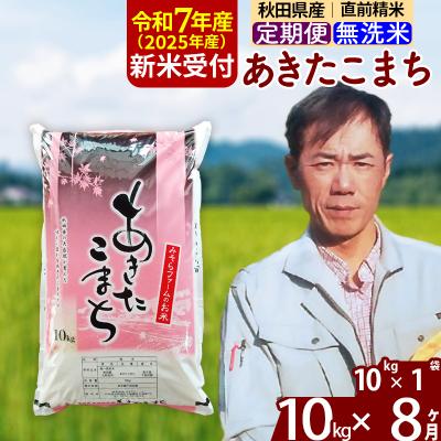 ふるさと納税 北秋田市 R7年産 新米受付《定期便8ヶ月》秋田県産あきたこまち10kg【無洗米】|msrf-30608