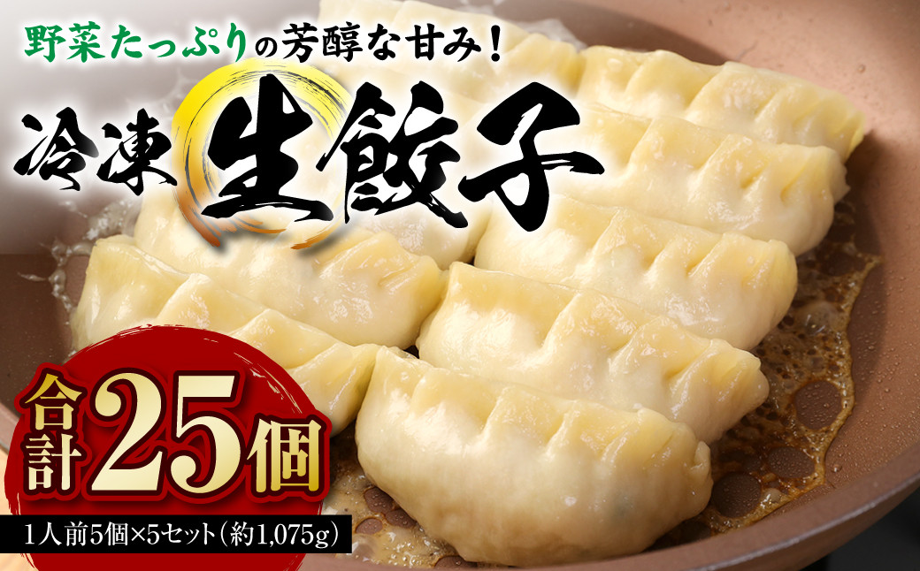 
冷凍生餃子（1人前5個）×5セット ／ ぎょうざ ギョーザ 手作り ヘルシー 東京都
