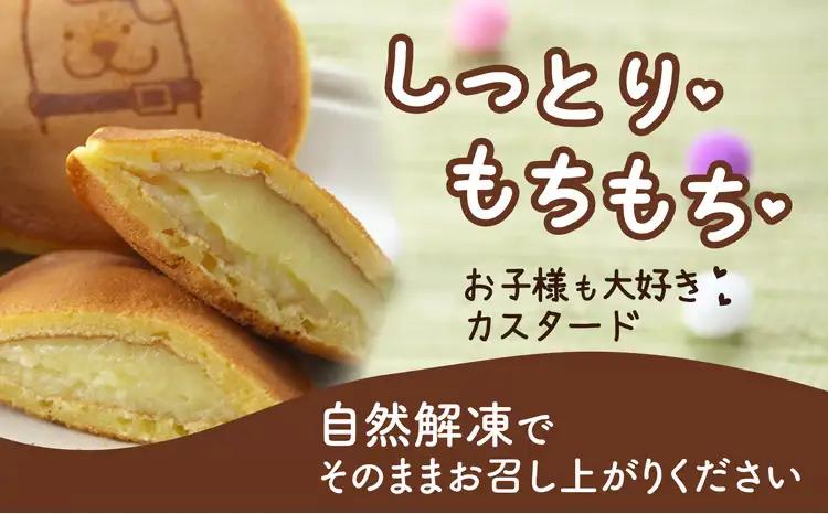 60P5605　冷凍しっとりどら焼きはちくん（カスタード）10個入り×2パック【 東北センバ】